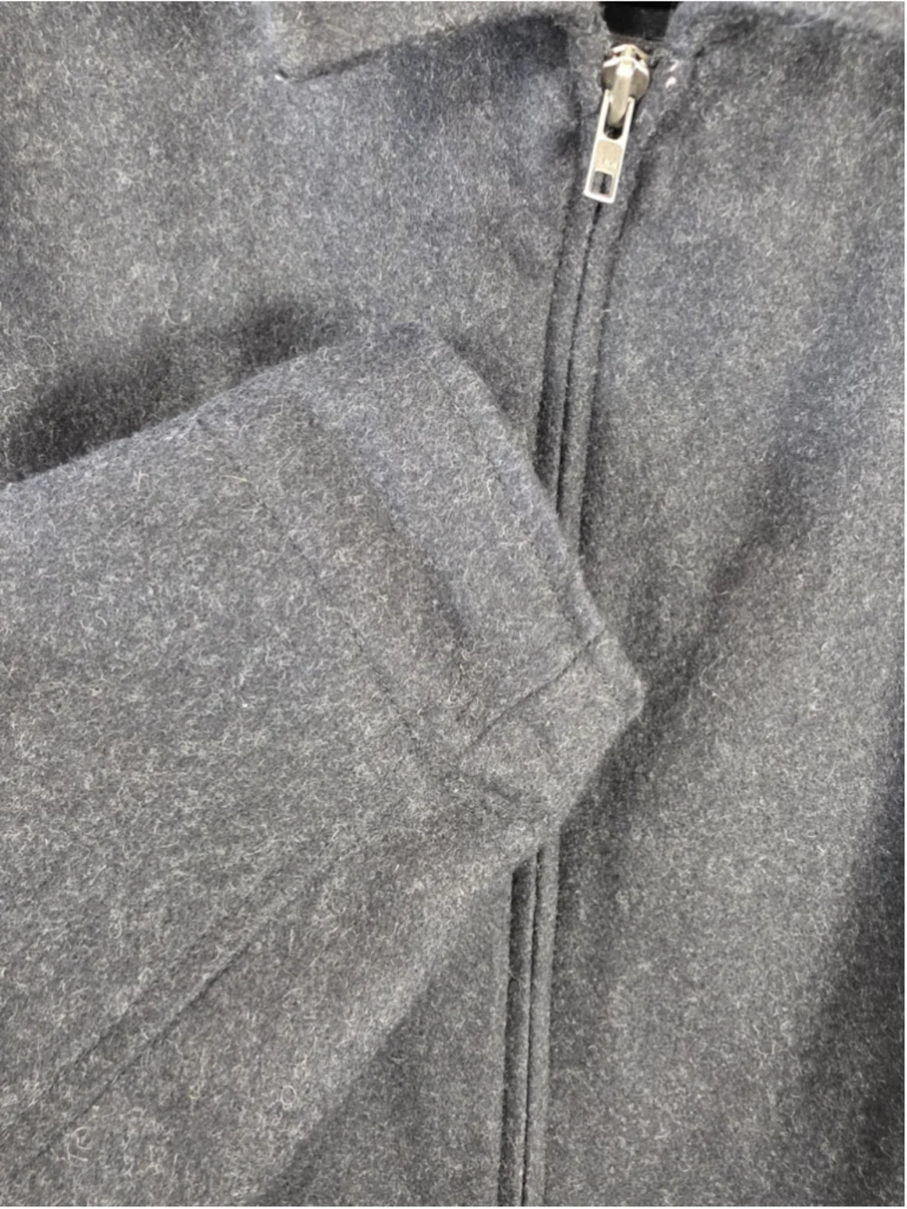 Old Navy Wool Blend Zip Jacket Mens Sz L Large Charcoal Gray Lined Coat Casual